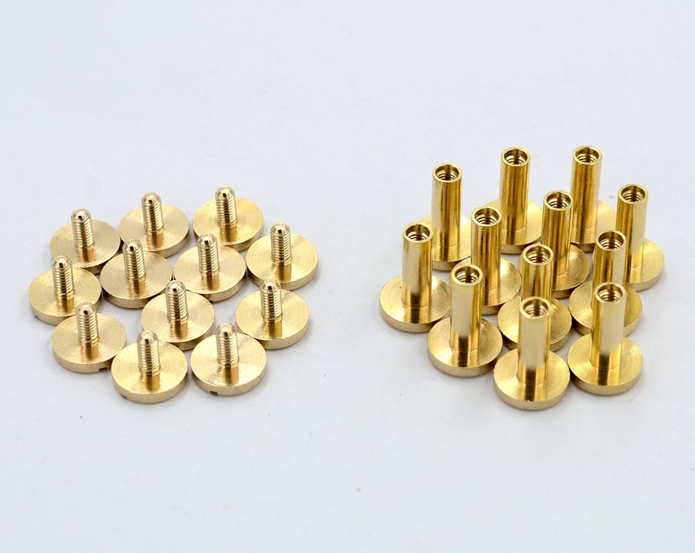 Amazon.com: DGOL 12 Pairs Brass Backscrews with Hole Punch Golden
