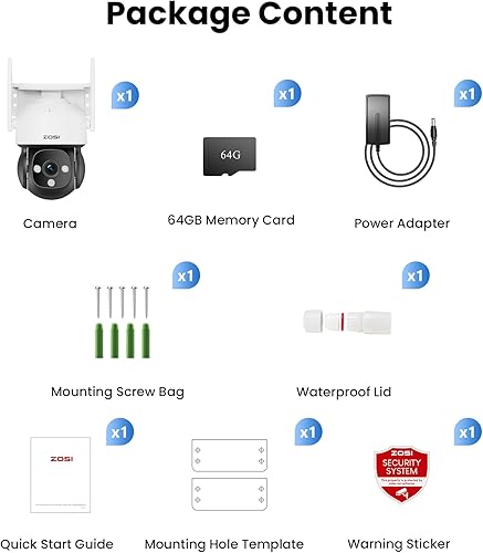 Miniatura 9 de ZOSI Cámara de seguridad C290 4K 8MP UHD con cable WiFi para exteriores e interiores, cámara IP enchufable PanTilt IP, detección de vehículos de