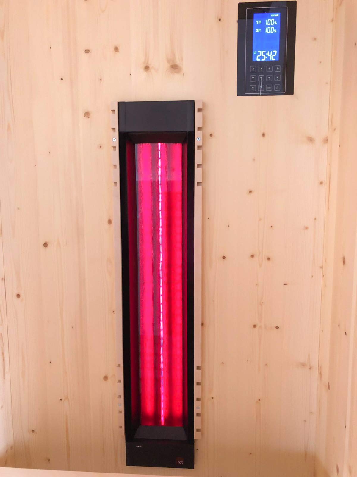Juego de focos de infrarrojos y control para 2 asientos para construir una cabina de infrarrojos o equipar una cabina de calor, foco de espectro completo, radiador de calor profundo.