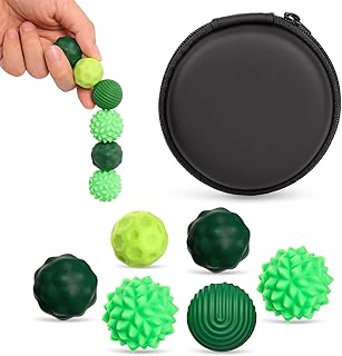 Magnetic Sensory Fidget Balls Toys Adults, 6PCS Silicone Textured Stress Relief Toys for Teens with Autism ADHD Anxiety, Weighted Stress Balls, Quiet Magnet Fidgets for Desk, Travel, Office & Gifts