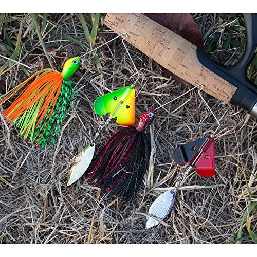 SUNMILE Fishing Buzzbait Spinnerbait Lures Double Willow Blade Spinner Baits for Bass Pike Metal Fishing Lure (Mixcolor spinnerbait/buzzbait 1/2oz)