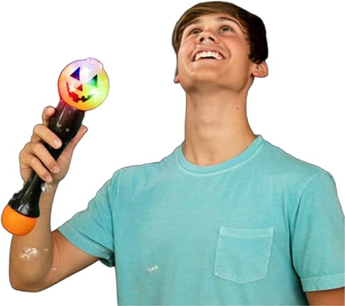 Miniatura 4 de Varita de burbujas de calabaza Jack-O-Lantern de 15 pulgadas para solución de burbujas de Halloween incluida