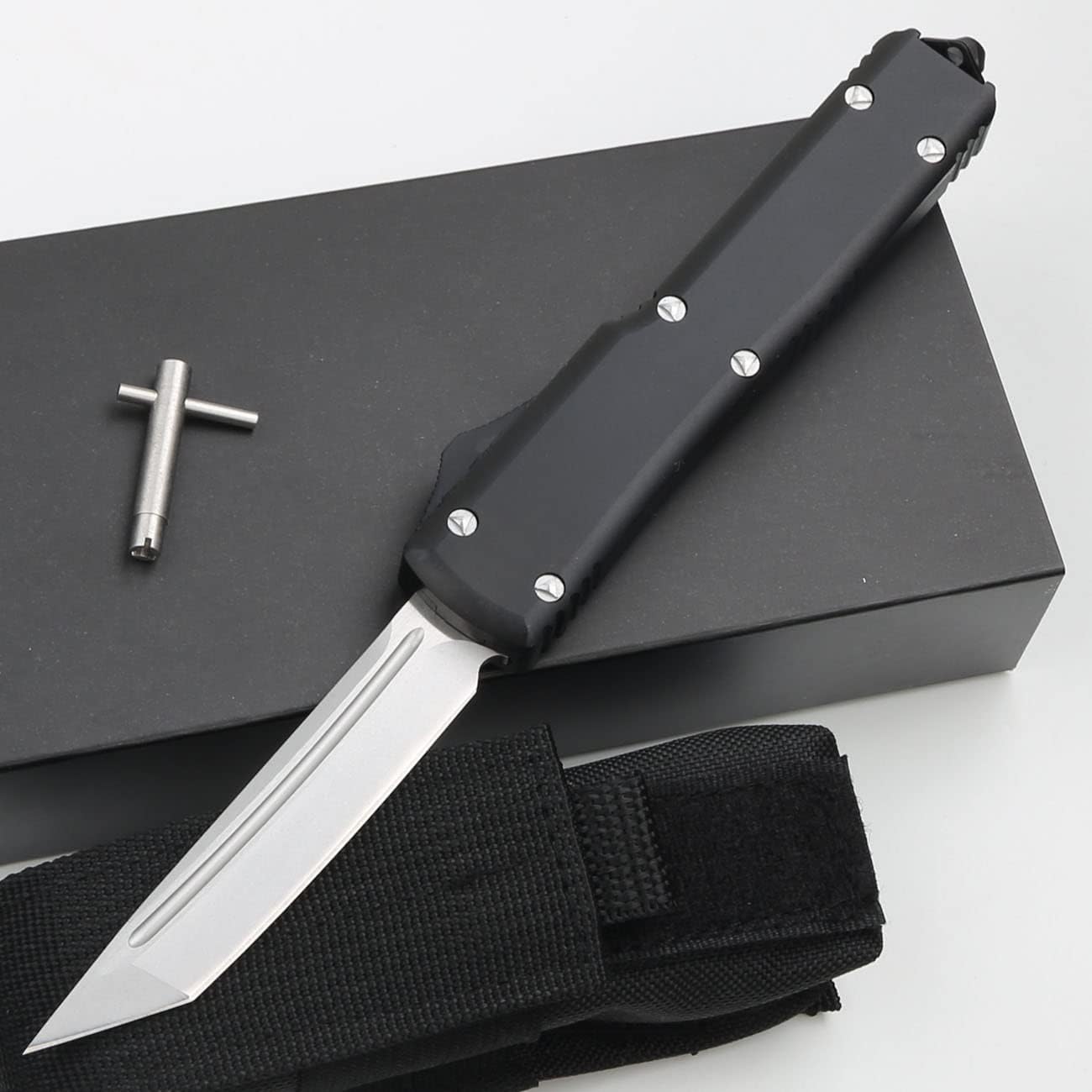 Outdoor Hunting Knife, Tactical Pocket Knife, Black Aluminum Alloy Handle 6063, Outdoor Camping Survival Knife