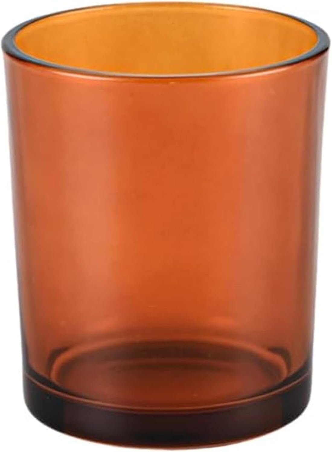 Amber Glass Toothbrush Holder, Elegant Bathroom Organizer with Stable Base for Countertop, 3.5x3.2 inch Minimalist Design