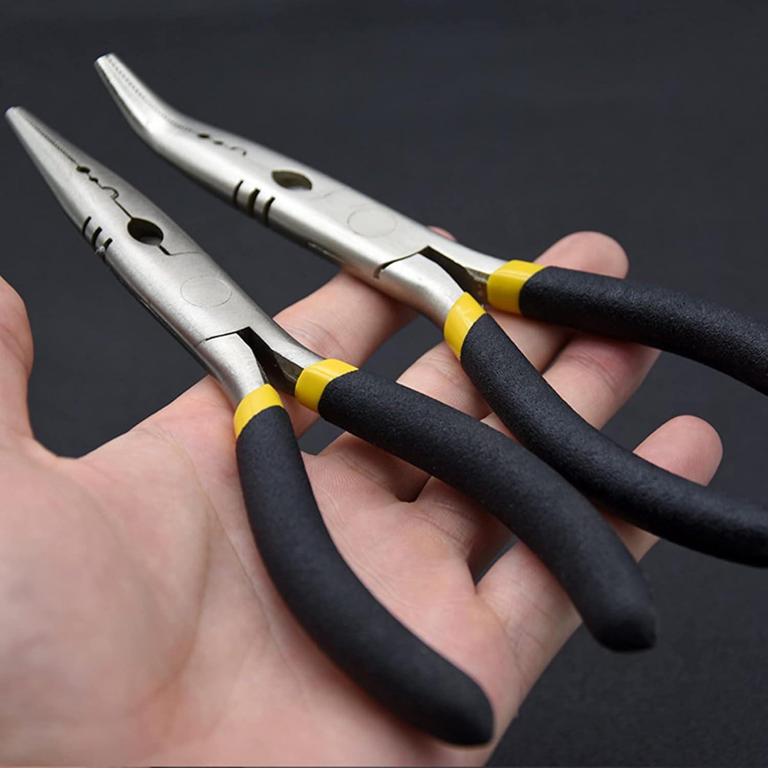 Multi-Purpose Stainless Steel Pliers -Hook Removal Line Cutting Pliers For Fishing Crafts With Bent Or Straight Nose Fishing Tool Kit Multi-Purpose Stainless Steel Pliers -Hook Removal Line Cutting