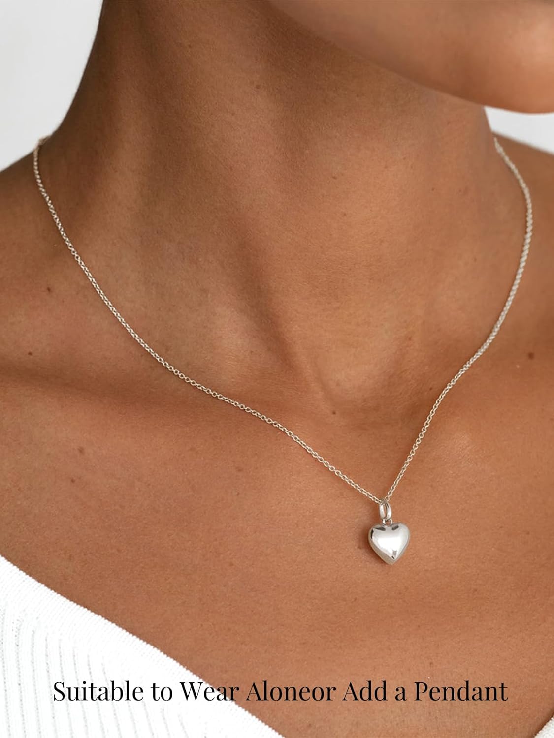 Silvora 925 Sterling Silver Chain Necklace 1.1/1.5mm Thin Silver Chain for Women-Sturdy & Shiny-Women's Chain Necklaces,Adjustable Length 16/18/20/22/24 Inches - Image 6