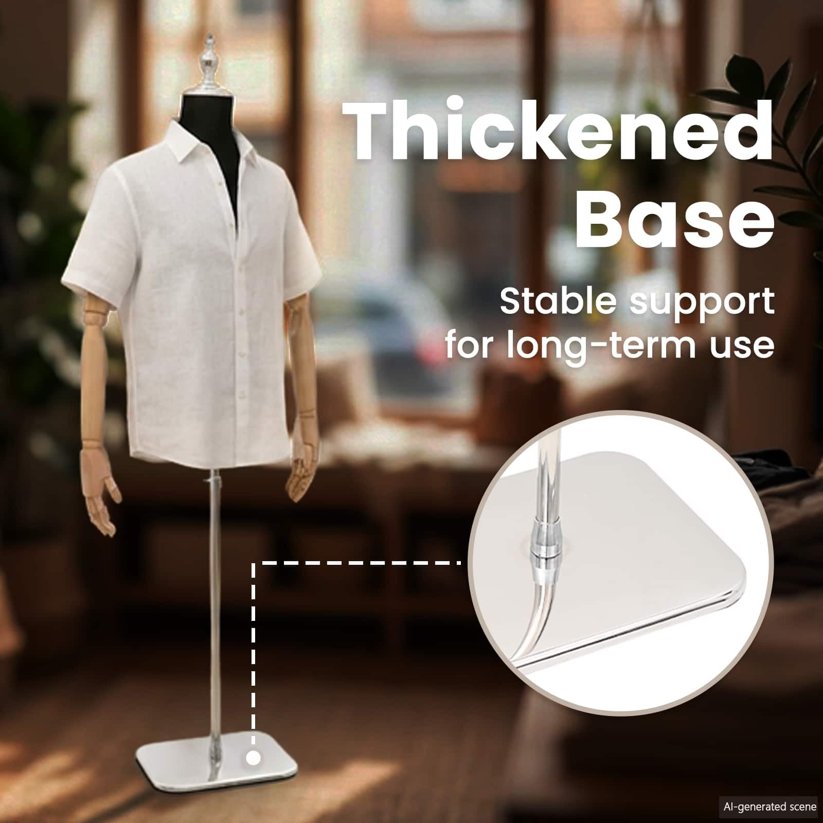 vidaXL Verstellbarer Mannequin 170-218 cm mit Standfuß Männlich PP