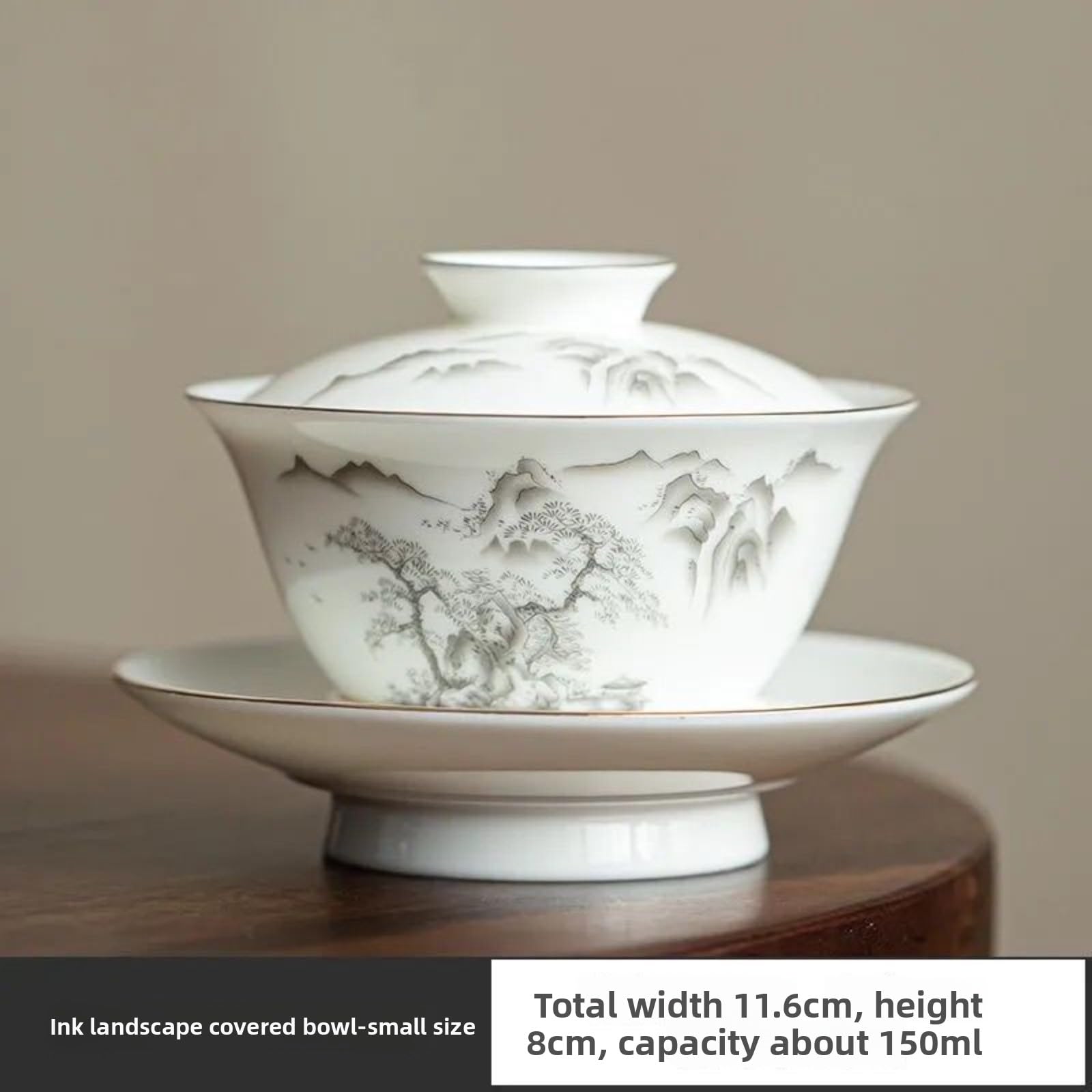 Baranina-tłuszcz jadeitowy ręcznie rysowany biały porcelanowy Gaiwan, 150 ml 141.7 g, domowy ceramiczny zestaw do herbaty Kung Fu