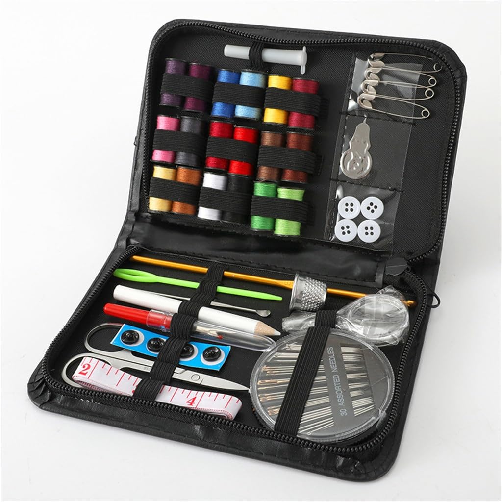 Kit de Costura para el hogar, Caja de Costura Multifuncional de 77 Piezas, Aguja de Coser, Bolsa de Costura, Suministros de Viaje