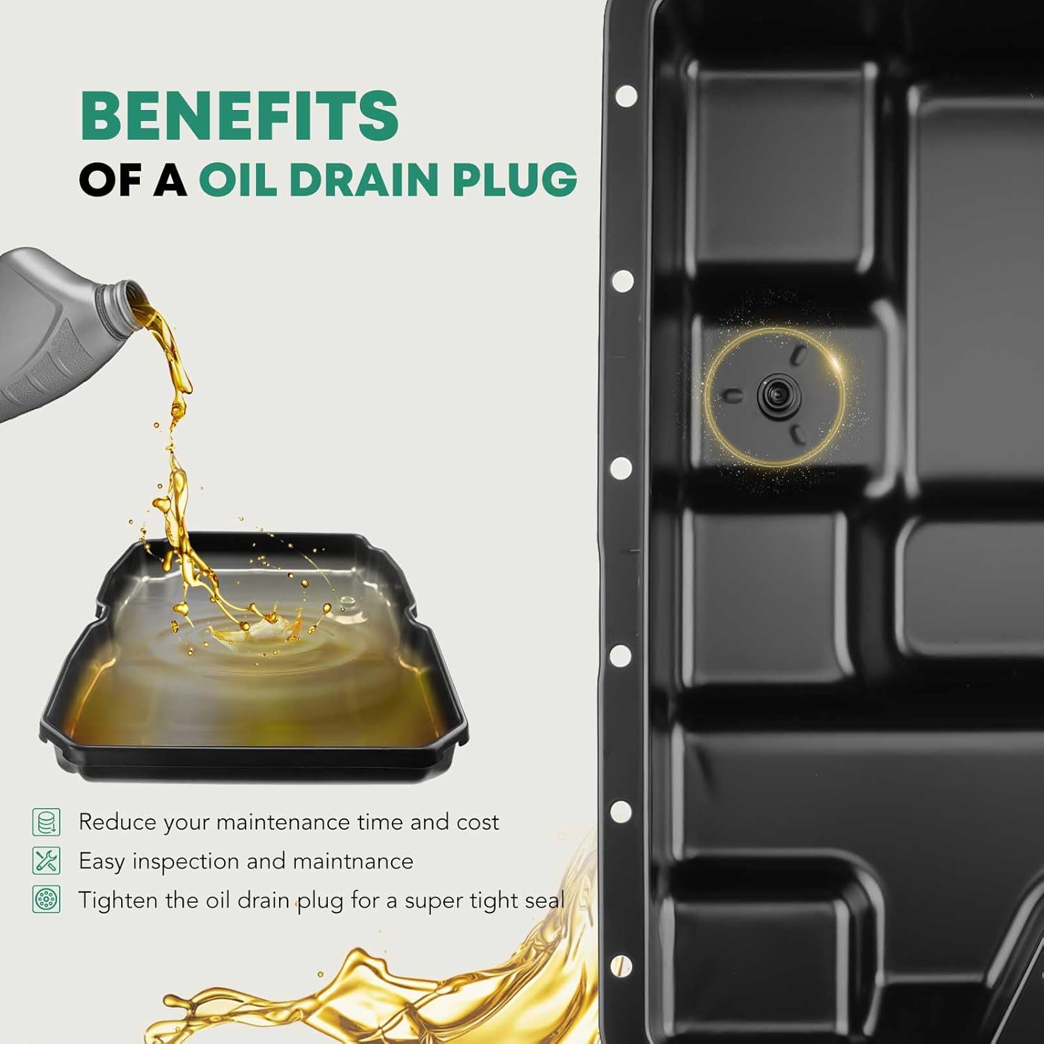 YHTAUTO Transmission Oil Pan Replacement for Ford Excursion 2003-2005, E-350 E-450 F-250 F-350 F-450 F-550 Super Duty