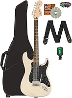 Vista 97 de Fender Squier Affinity Stratocaster - Paquete azul Lake Placid con amplificador Frontman 10G, estuche, afinador, cable de instrumento, correa, púas