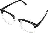 Vista 4 de Skeleteen Lentes transparentes para disfraz, lentes falsos con montura de cuerno, sin receta, para adultos y niños