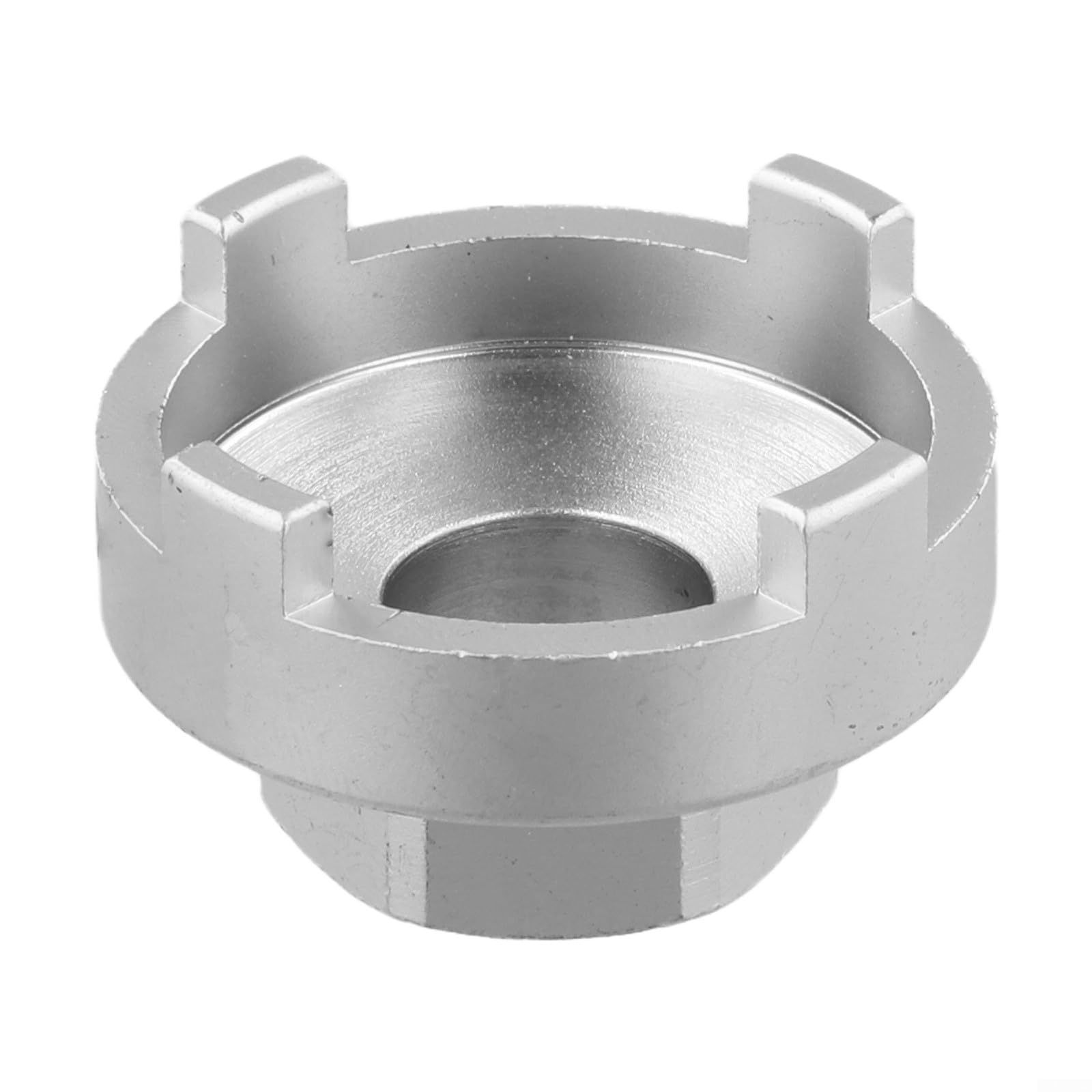 Single Speed 4 Notch Freewheel Remover Tool, Heat-Treated Carbon Steel Bike Sprocket Puller Compatible with Socket Wrench and Vise, 41mm x 25mm Silver