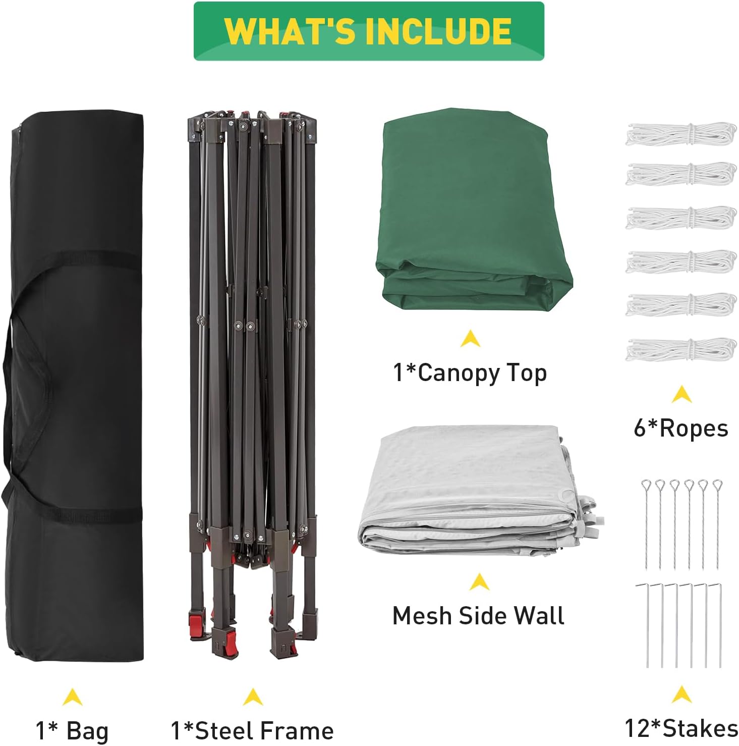13'x13' Pop Up Gazebo Hexagonal Outdoor Canopy Tent with Mosquito Netting Dual Vent Roof Awning Waterproof, UV Resistant Height Adjustable for Backyard, Patio, Deck, Lawn Parties -Green (Beige&Green)