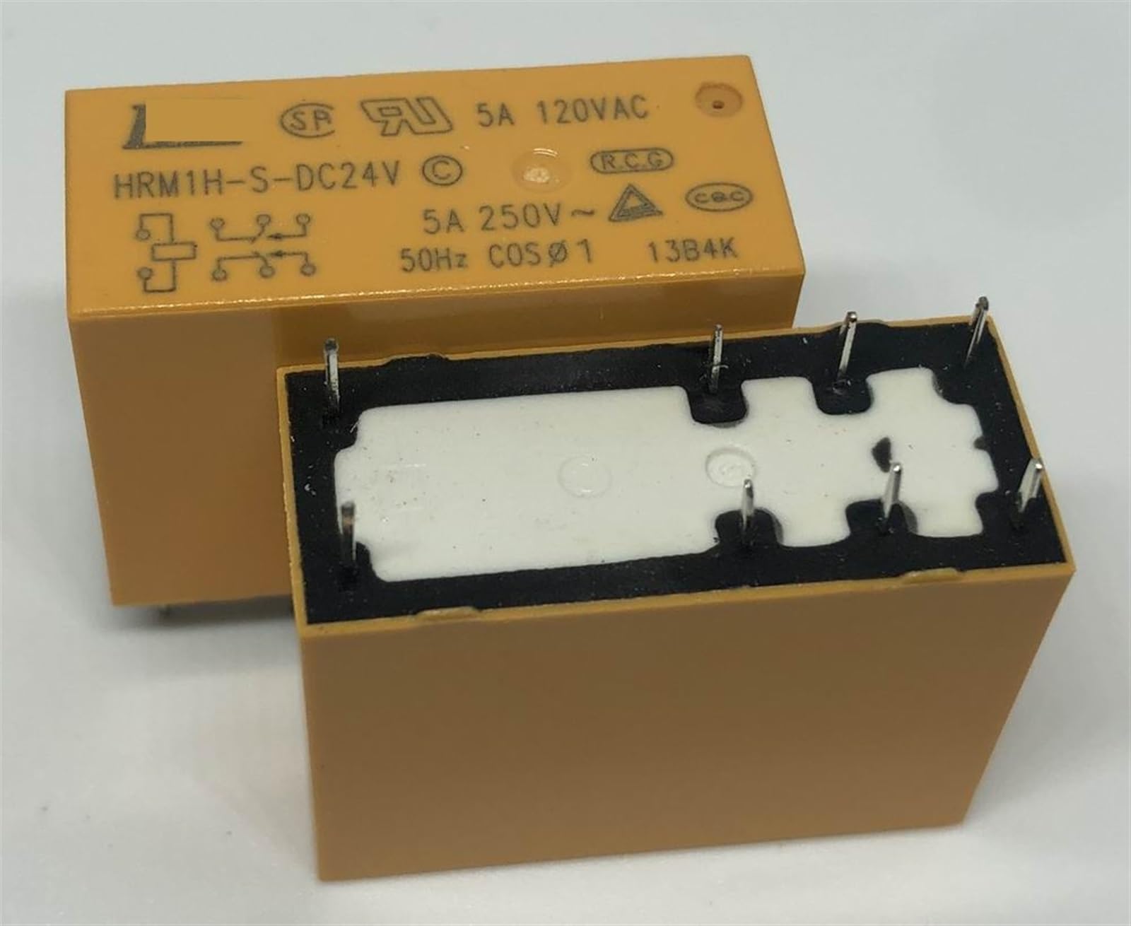 Relais 8 broches HRM1H-S-DC24V 14F-2C-24V-5A pour circuit imprimé