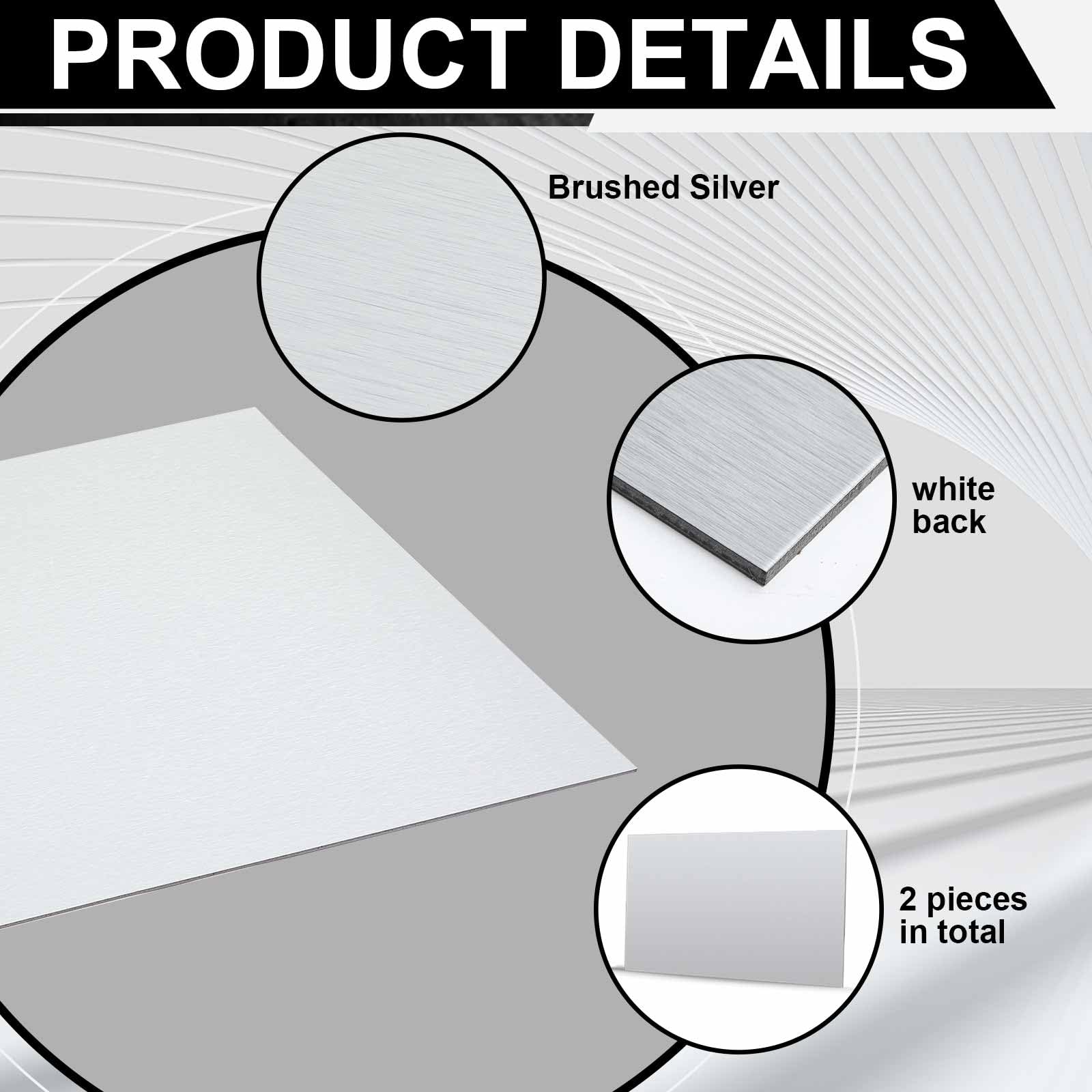 Blulu 2 Pack 1/4" Aluminum Sheets - Brushed Silver -3 Blulu 2 Pack 1/4" Aluminum Sheets - Brushed Silver -3