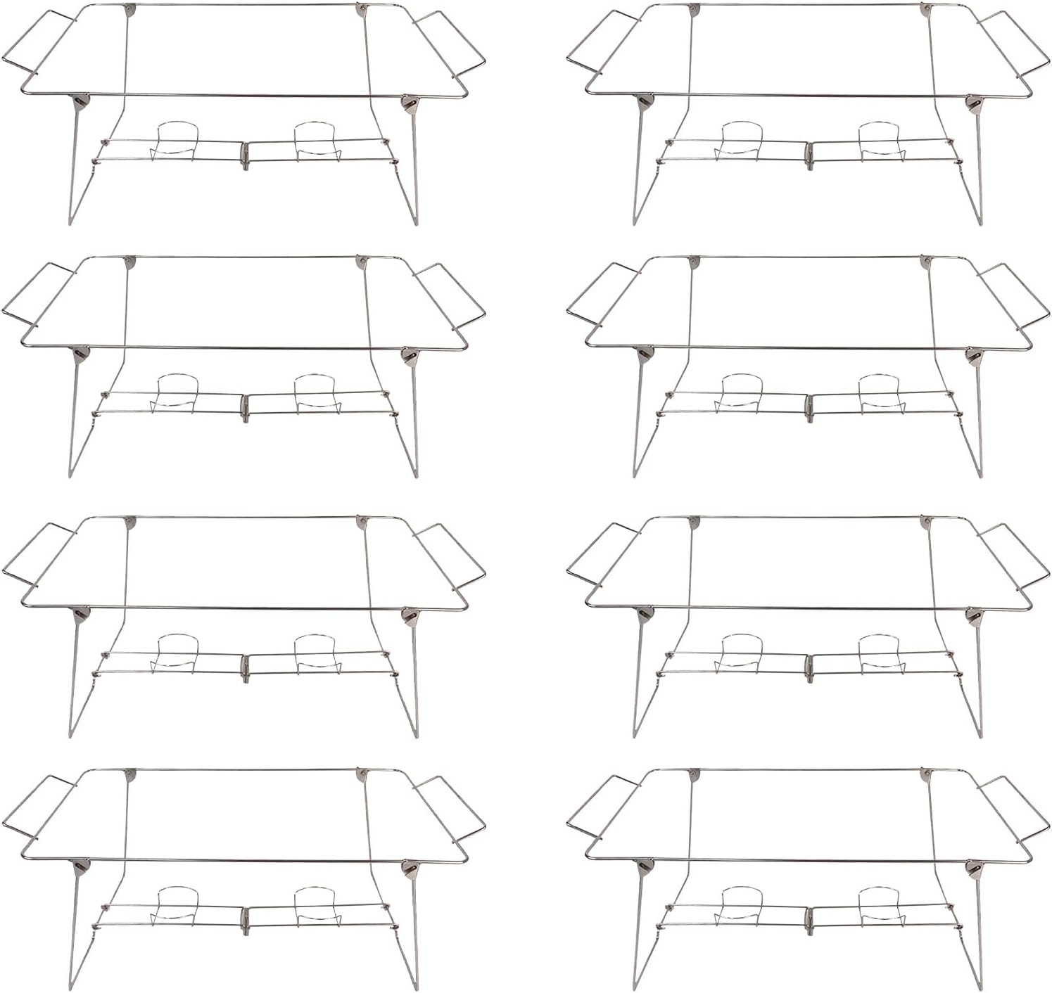 8 Pcs Buffet Wire Rack Buffet Rack, Reusable Buffet Wire Rack Chafing Stand for Catering Pan Food Dish Serving Tray Buffet Birthday Supply (Silver)