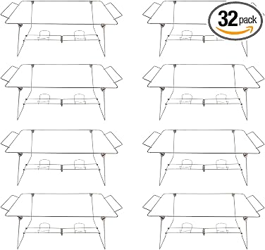 8 Pcs Buffet Wire Rack Buffet Rack, Reusable Buffet Wire Rack Chafing Stand for Catering Pan Food Dish Serving Tray Buffet Birthday Supply Silver