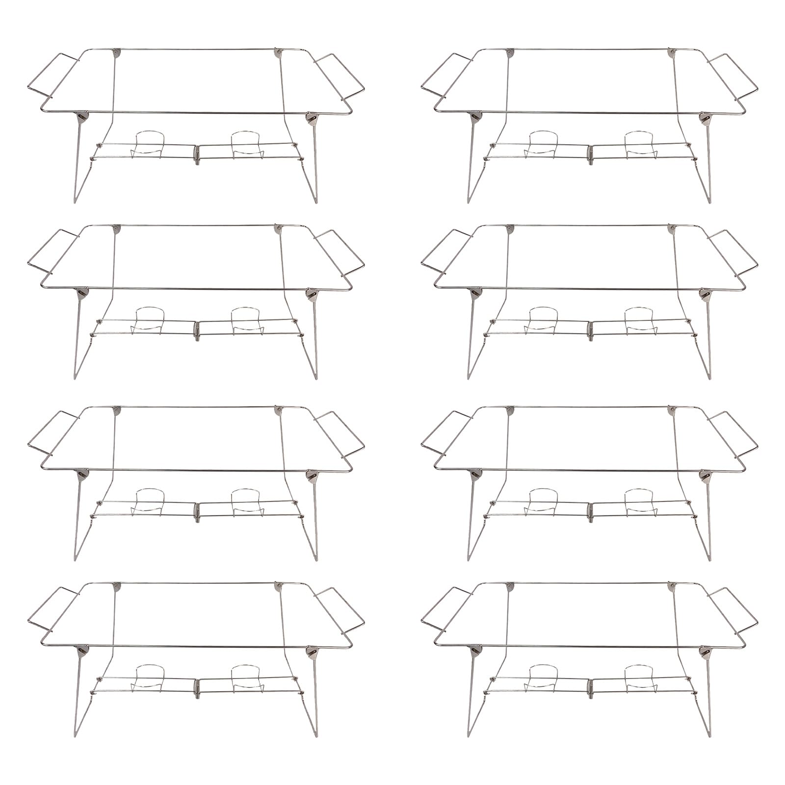 8 Pcs Buffet Wire Rack Buffet Rack, Reusable Buffet Wire Rack Chafing Stand for Catering Pan Food Dish Serving Tray Buffet Birthday Supply (Silver)