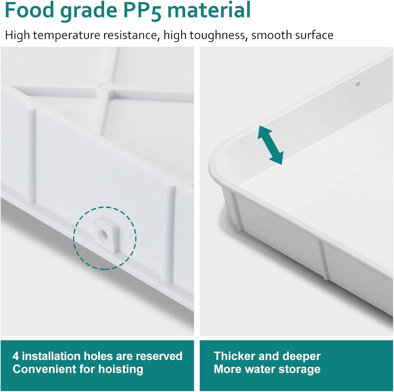Universal AC Drip Pan - Plastic Condensate Drain Tray for Indoor/Outdoor Split Air Conditioner & Heat Pump Systems, Complete Drain Kit with 1-2P+5M Accessories