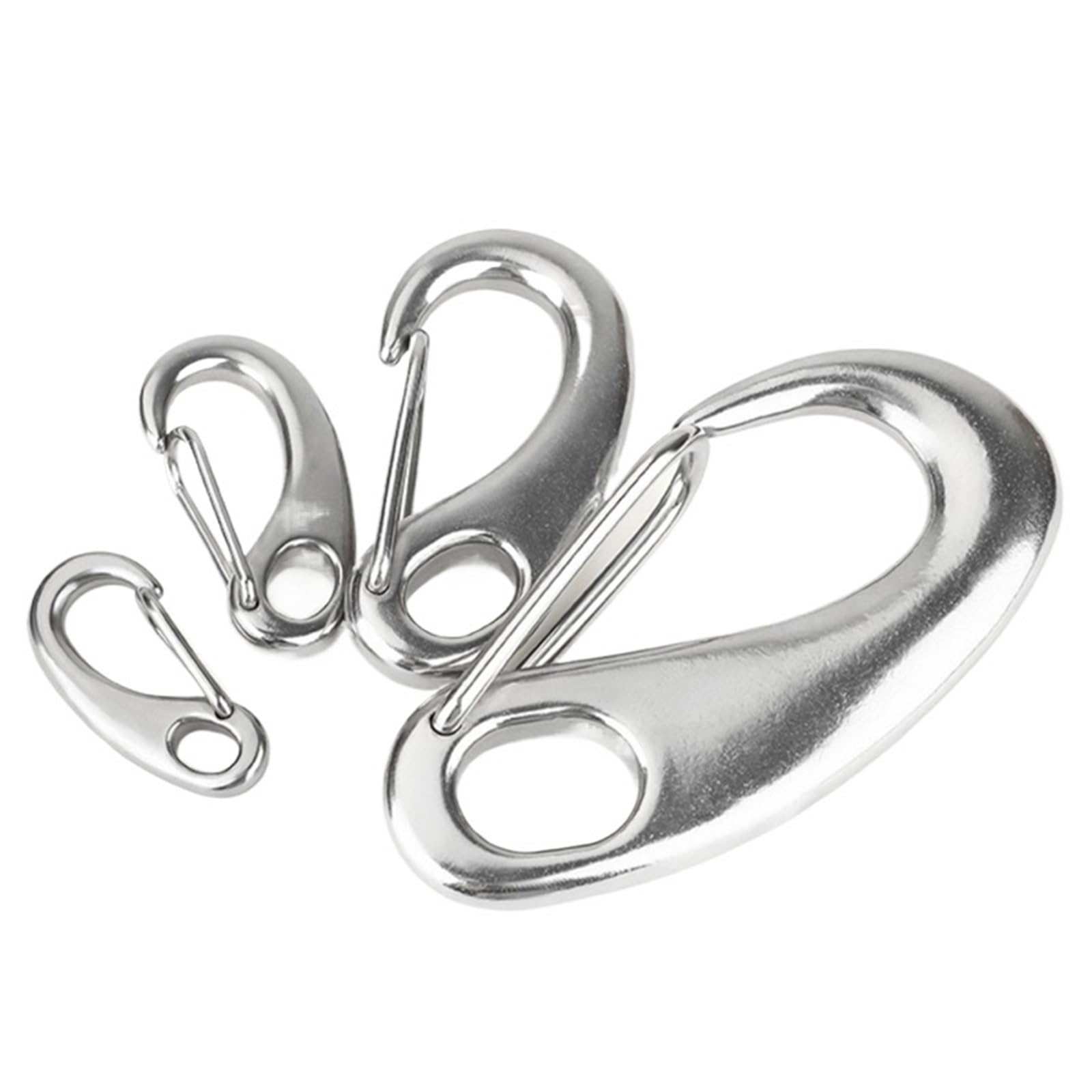 Clip Mosquetón con Forma Huevo 1 mosquetón de Acero Inoxidable 316 Multifuncional con Forma de Huevo, con Resorte, for Senderismo, Acampada, Marino, de liberación rápida(100mm)