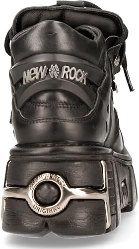 Miniatura 6 de New Rock 106 S1 - Botines de moda para hombre, estilo gótico, punk, color negro metálico, Negro -