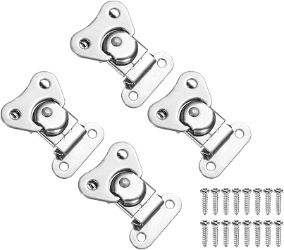 PATIKIL 1.97x1.5" Spring Loaded Butterfly Twist Latch, 4Pcs 304 Stainless Steel Twist Latch & Keeper Toggle Butterfly Draw Latch for Case Box Chest Closure, Silver