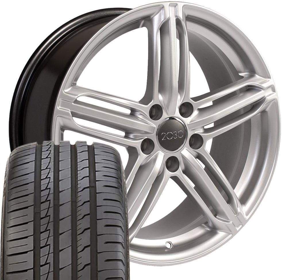 OE Wheels AU12 18 Inch Rim Fits RS6 Style 5x112 18x8 Gloss Silver - Hollander 58840 (1)