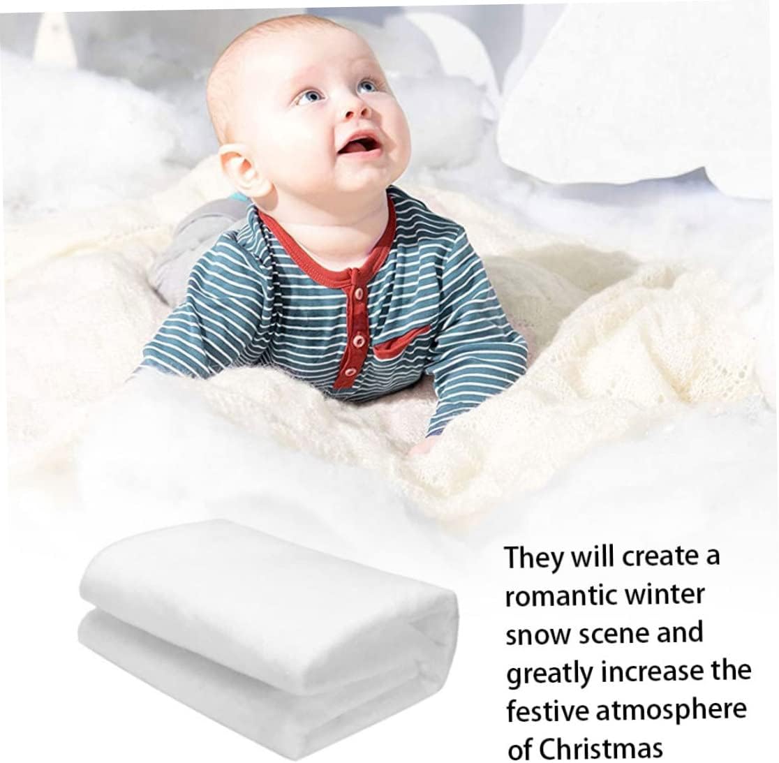 Christmas Decorations, Christmas Snow Blanket Roll 31.50x59.06 inch Artificial Fake Snow Covering Decorations for Xmas Party
