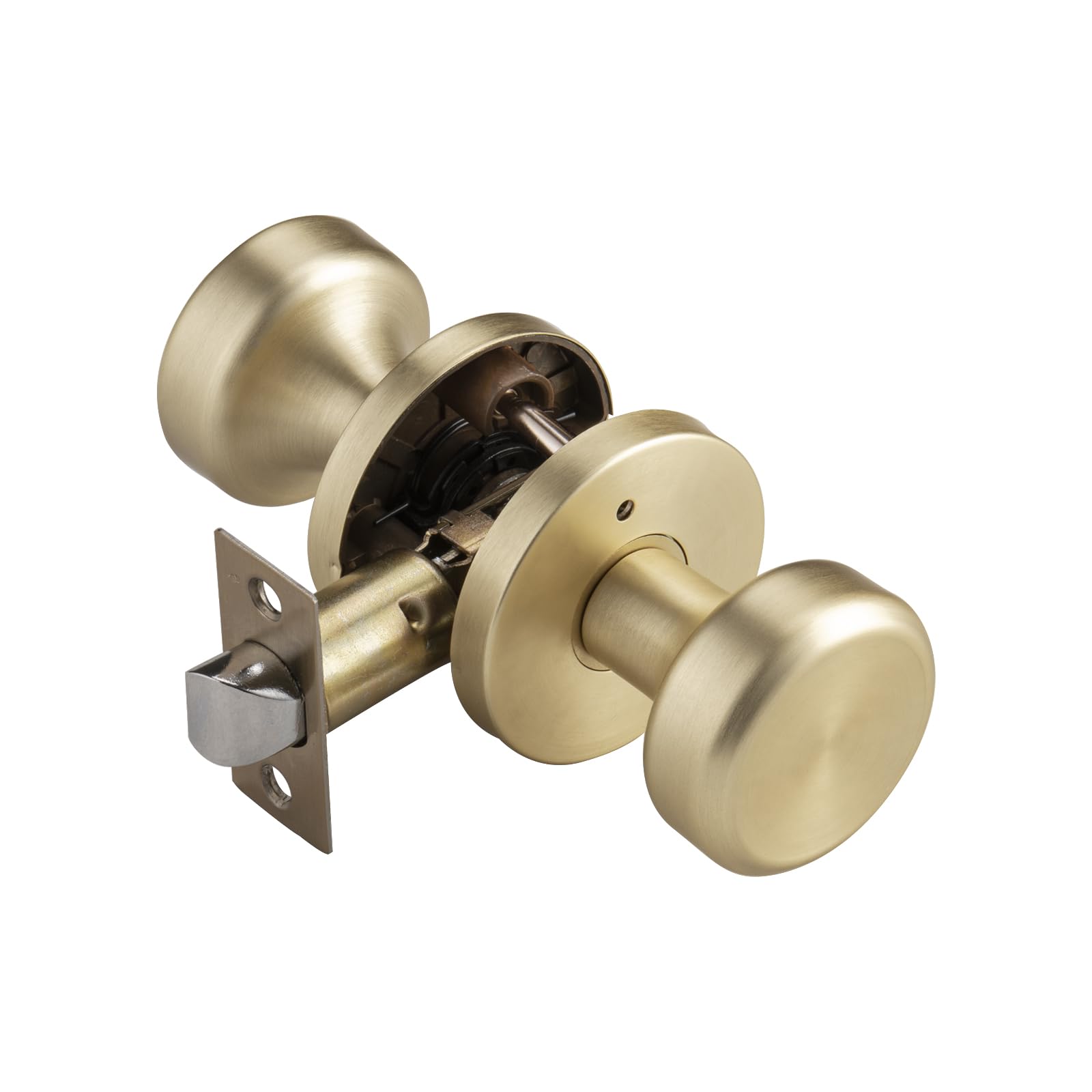 Brushed Gold Privacy Door Knob - Push Lock Design -1