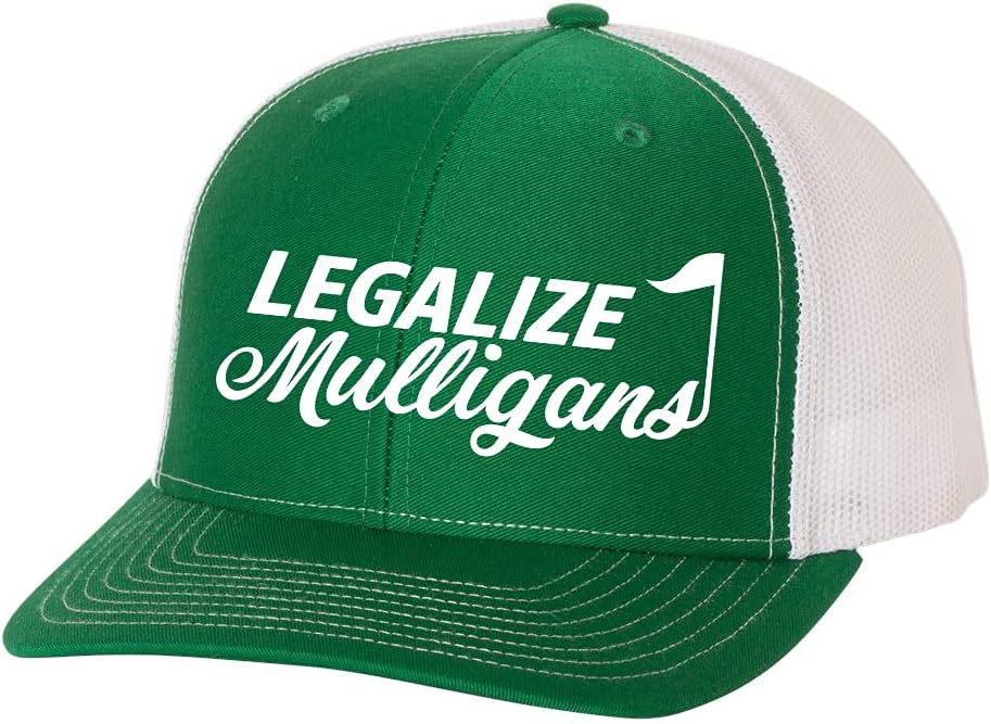 Trenz Shirt Company Funny Golf Legalize Mulligans Men's Embroidered Mesh Back Trucker Hat