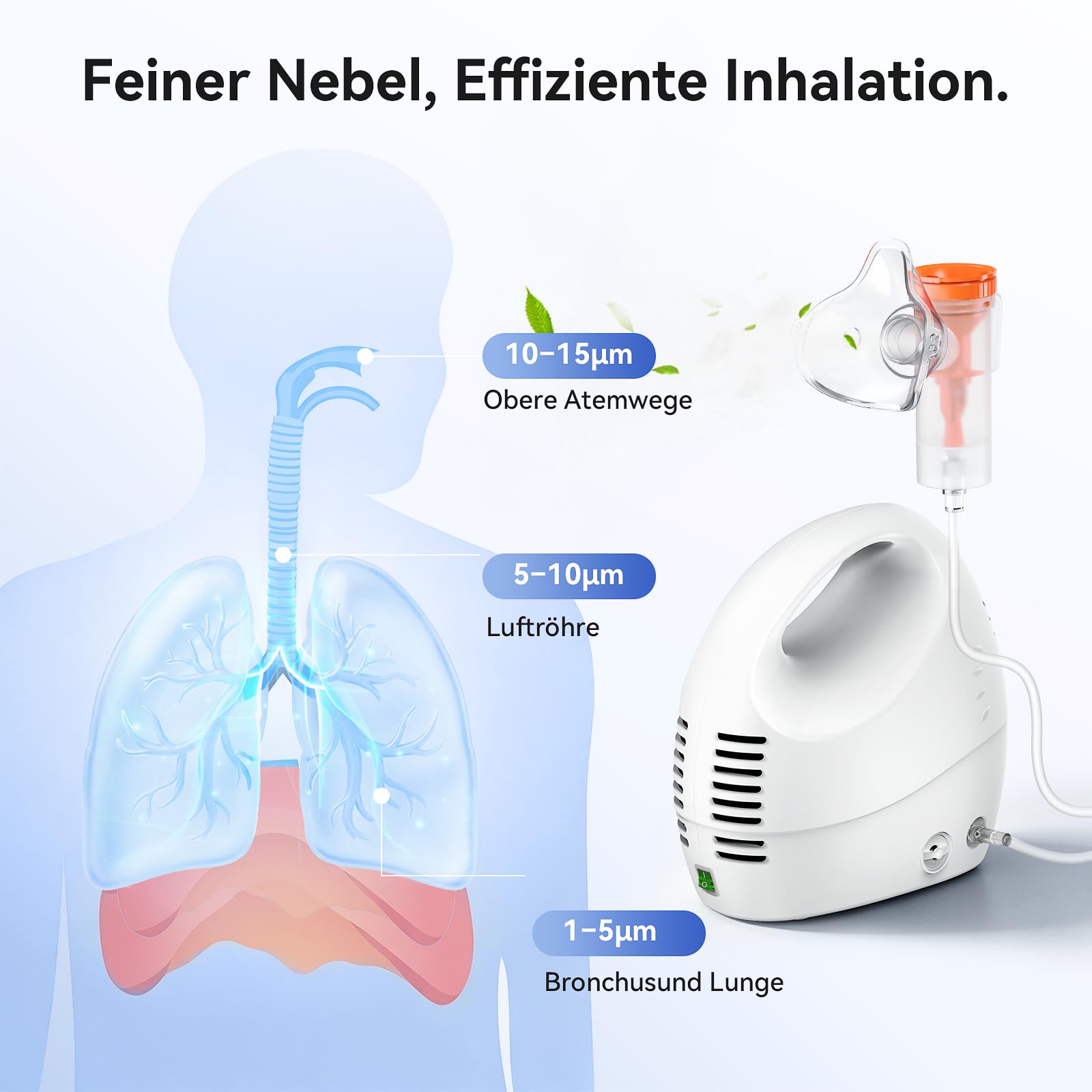 Inhalationsgerät, Inhalator für Erwachsene Kinder, Vernebler Inhaliergerät | Regulierbare Sprühmenge –zur Behandlung von Erkältungen, Asthma und weiteren Atemwegserkrankungen –für alle Altersgruppen