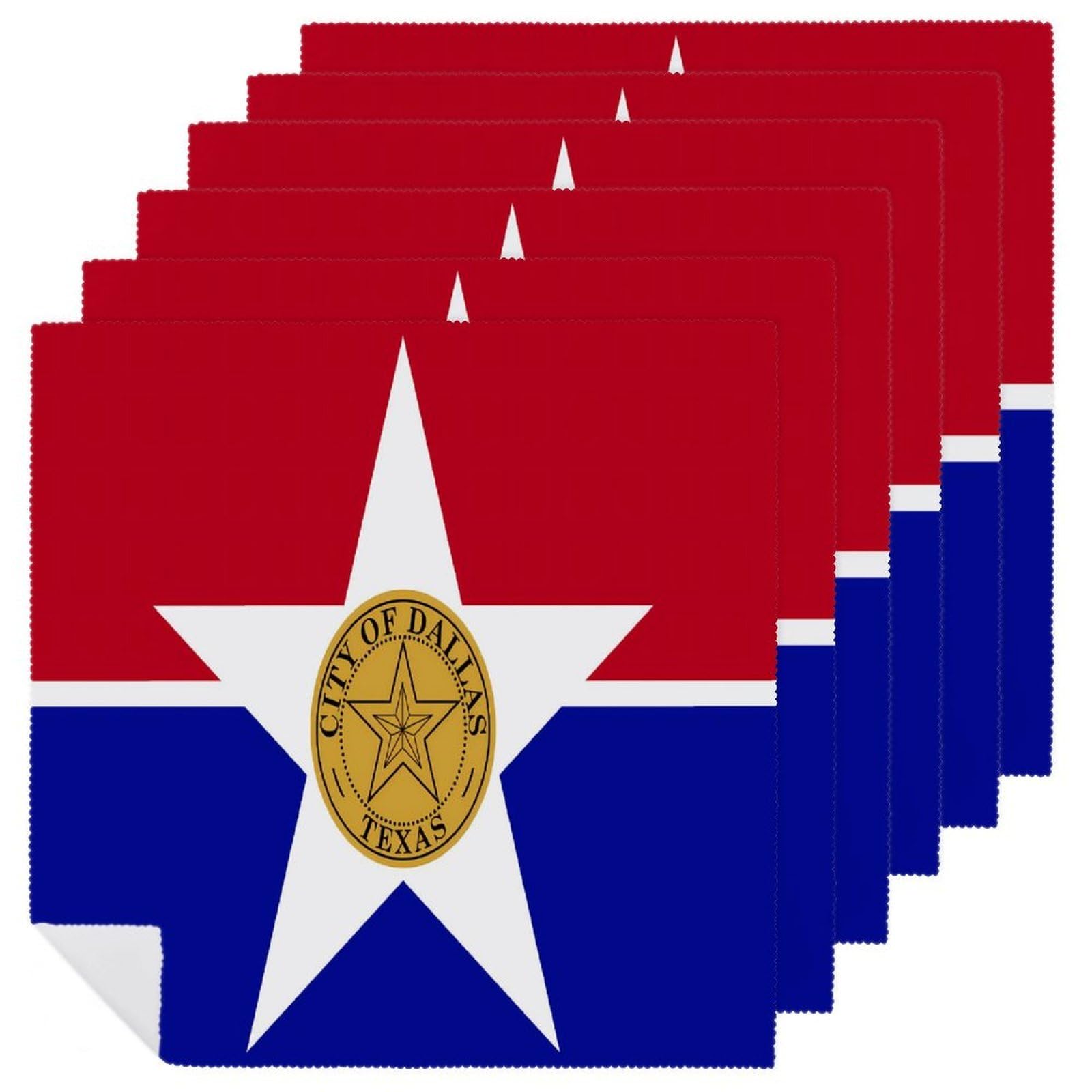Servilletas de tela de la bandera de Dallas, el regalo ideal para tu comedor