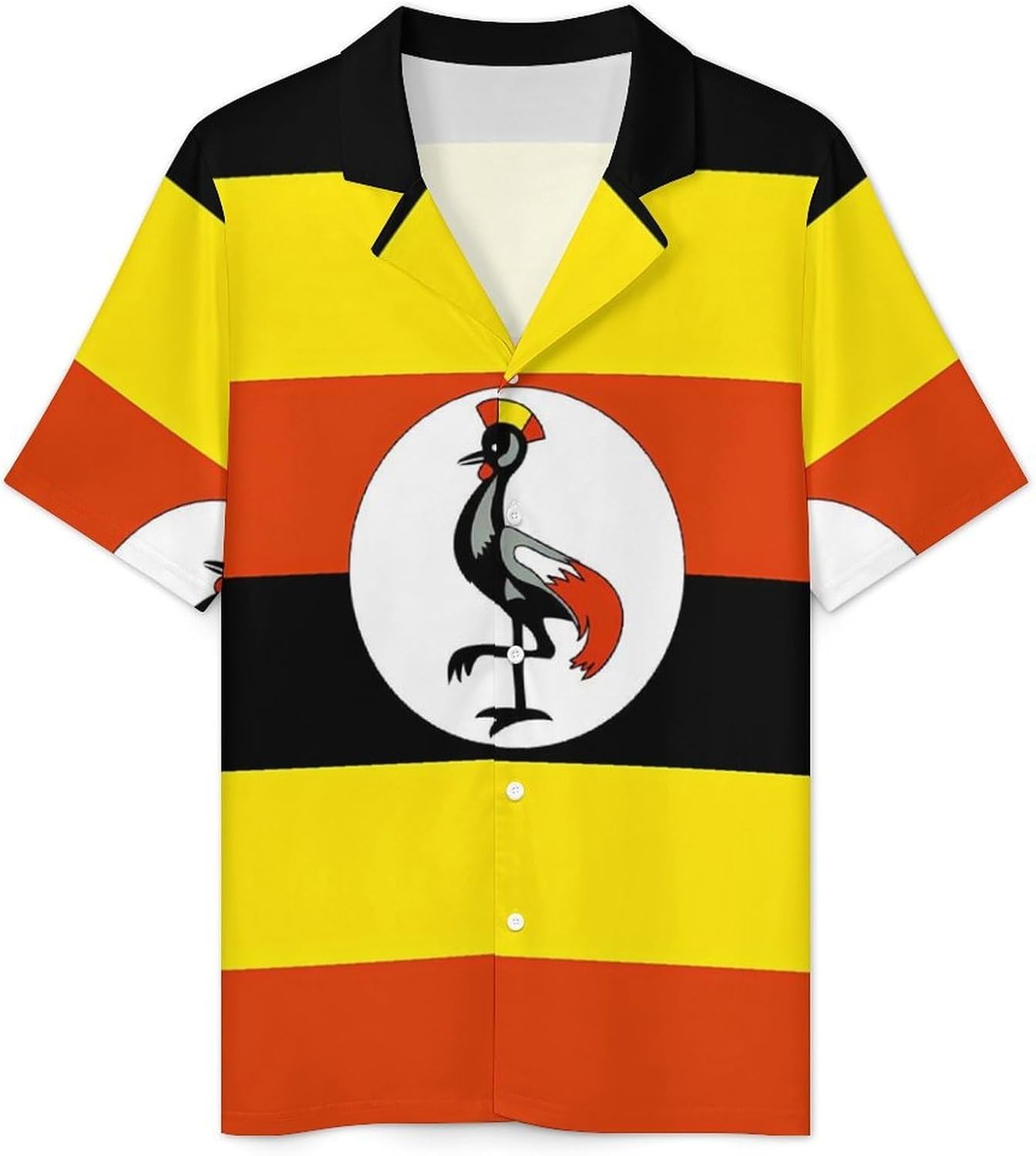 Uganda Ugandan Flag Men's Short Sleeve Pajama Set Satin Silk Like Lounge Sleepwear