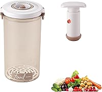 AYYOYYOY Vacuum Seal Food Storage Container 9.64 Cups - BPA Free, Time Dial, Drainer, Microwave Safe Circular
