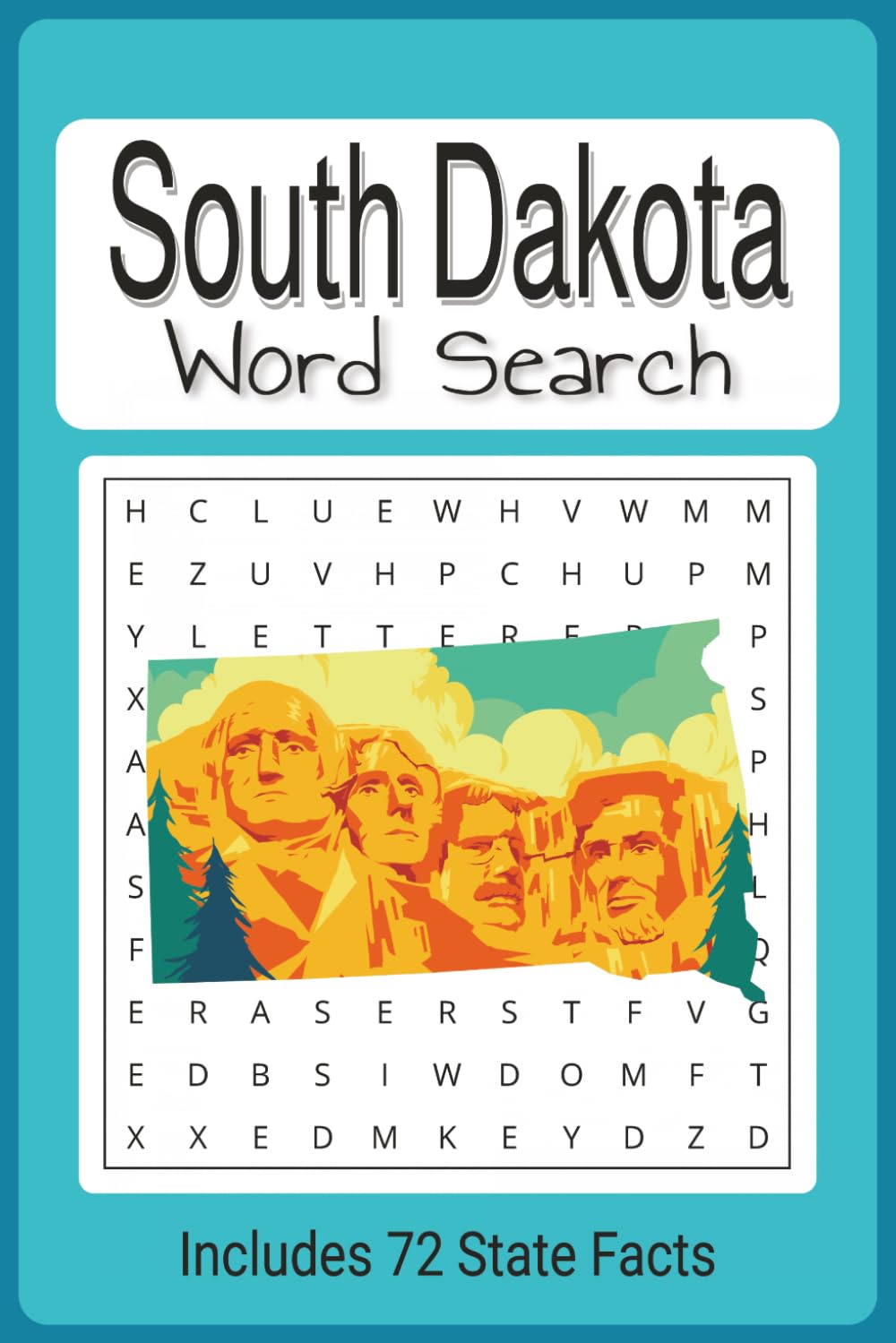 South Dakota Themed word search Book: Easy to read word find