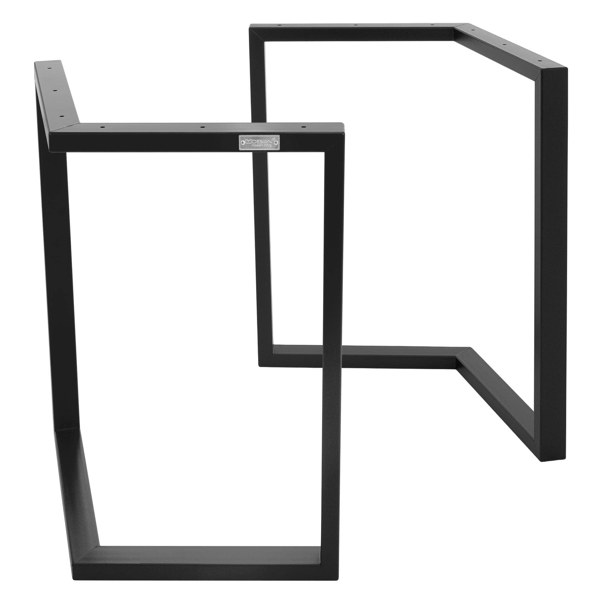ML-Design Set 2x Base de Mesa en V 44 x 72 cm Soporte Angular Negro Mate de Metal Acero Recubierto de Polvo Bastidor para Escritorio Pata para Consola Sostén para Tablero Pie Armazón Diseño Industrial