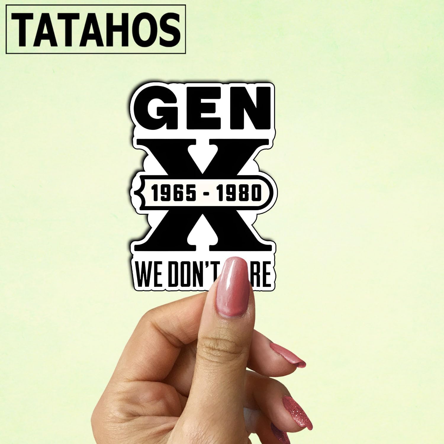 (3Pcs) Gen X 1965–1980 We Don’t Care Stickers Funny Sarcastic Quote Humor Motivational Inspirational Gifts Waterproof Vinyl Decals for Kindle Water Bottle Bumper Car Hard Hat Phone Laptop 3x2 - Image 4