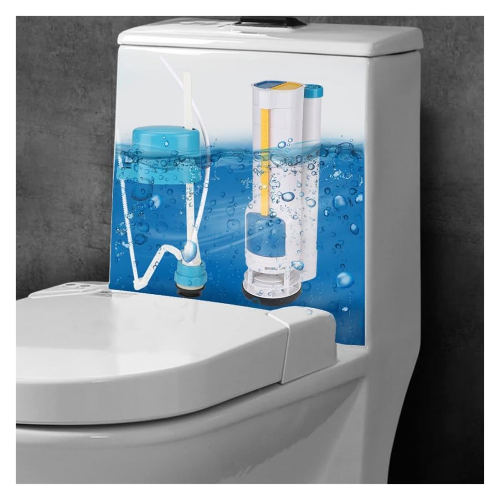 VOREAL 285mm Complete la válvula de Entrada Tanque de Inodoro Kit de reparación de la válvula de Descarga de la válvula de Descarga Aseo WC Accesorios de la Cisterna Leisurely