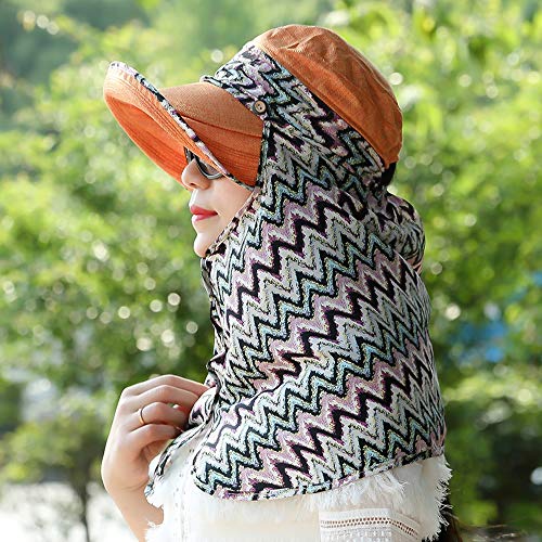 AXWT A gran ventaja Sombrero de sol de verano de mujeres versión coreana de la elegante grande de punta del sombrero de Sun de la cubierta a la cara de Protección Solar protectora Sombrero de sol anti Cover