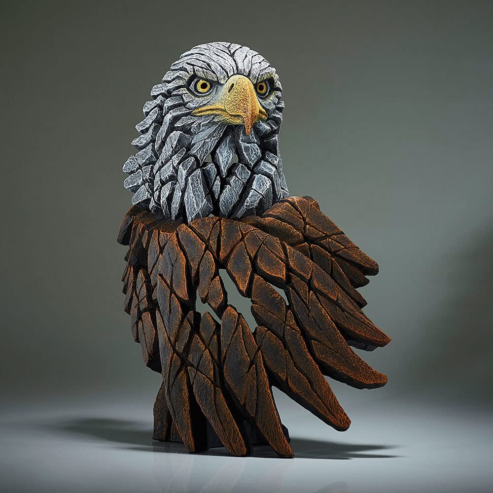 Enesco Edge Sculpture Bald Eagle Animal Figurine, 14.5 Inch, Brown and White