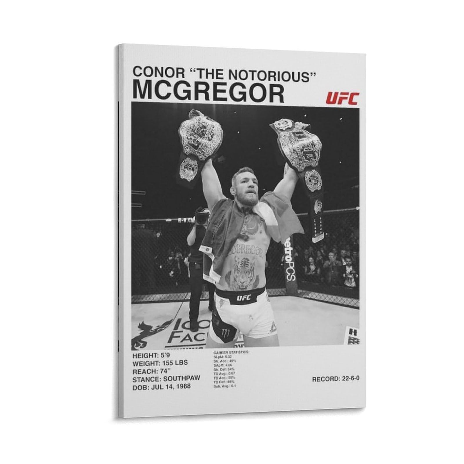 ASUIU Conor McGregor Canvas Poster Posters Wall Art Painting Canvas Prints Decor Poster Artworks 08x12inch(20x30cm)