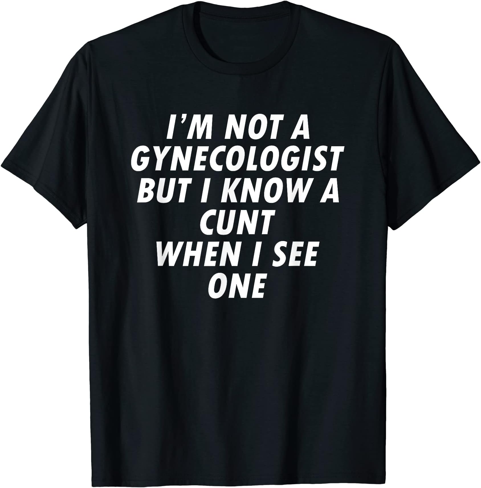 TrendingteesI'm Not A Gynecologist T-Shirt - Unisex, Black, Small, Short Sleeve, V-Neck, Classic Fit, Polyester, Unique Print