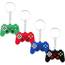 6PCS Video Game Controller Keychains, Mini Gaming Handle Key Chain, Funny Game Controller Key Fob for Men Women 4 PCS