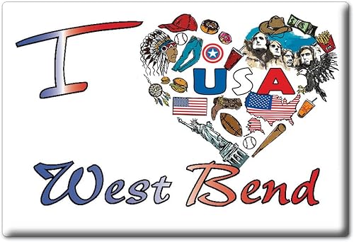 IMÁN DE FRIGORÍFICO WEST BEND IOWA (IA) IMANES USA SOUVENIR I LOVE REGALO (Var. SYMBOL) disponible en Yaxa Peru