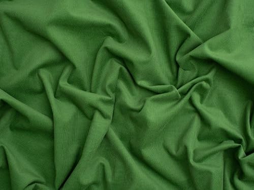 Minerva Emerald Green Core Range 21 Wale Cotton Needlecord Fabric - Medium Weight & Suitable For Dressmaking - Approx Width: 140Cm / 56" - Sold Per Metre