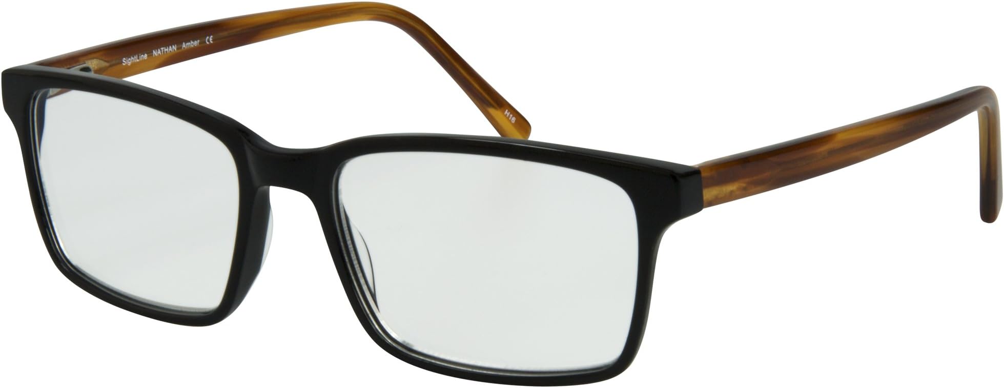 Sightline Nathan Multifocal Computer Reading Glasses. Full-Rim Designer Frame with Progressive Magnification Anti-Glare Coated Lenses (2.00, Amber)