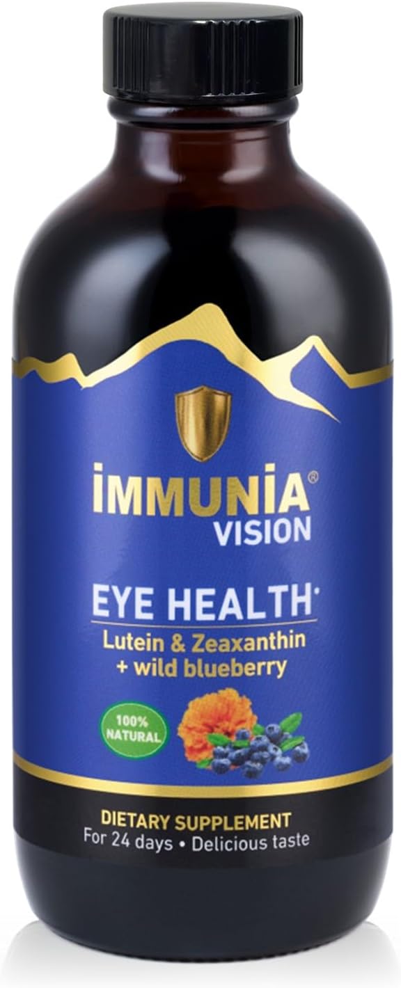 Vision. Lutein, Wild Blueberry, and Elderberry Concentrate. Eye Health Antioxidant Supplement. Concentrated Formula. Delicious Taste. 5 ml/Day. (1-Pack)