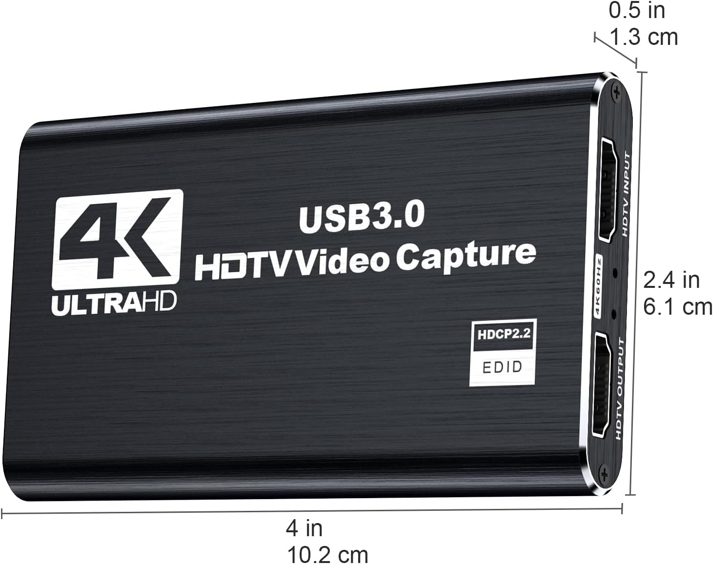 4K HDMI Video Capture Card with Audio, HDMI to USB 3.0 Capture Card for Streaming 1080P 60FPS, Connect Microphone and Speaker, for PS5/Xbox/Switch Creation and Live Broadcast