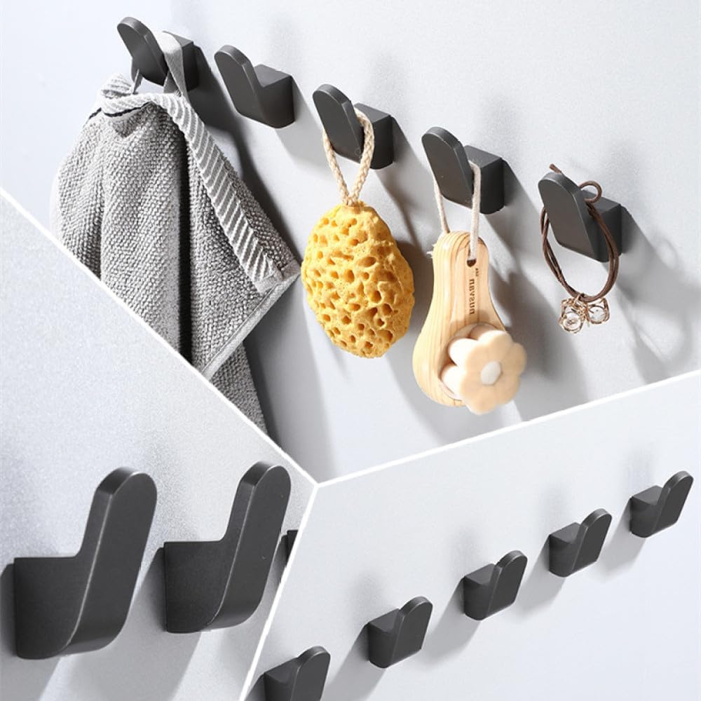 Black Robe Hooks Aluminum Bathroom Coat Towel Hook Door Clothes Key Bag Hanger Hook Bathroom Rustproof Decor Organizer Hook Rack,b